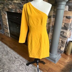 Gianni Bini New With Tags Yellow Elegant Yellow One-Shoulder Dress Size 6